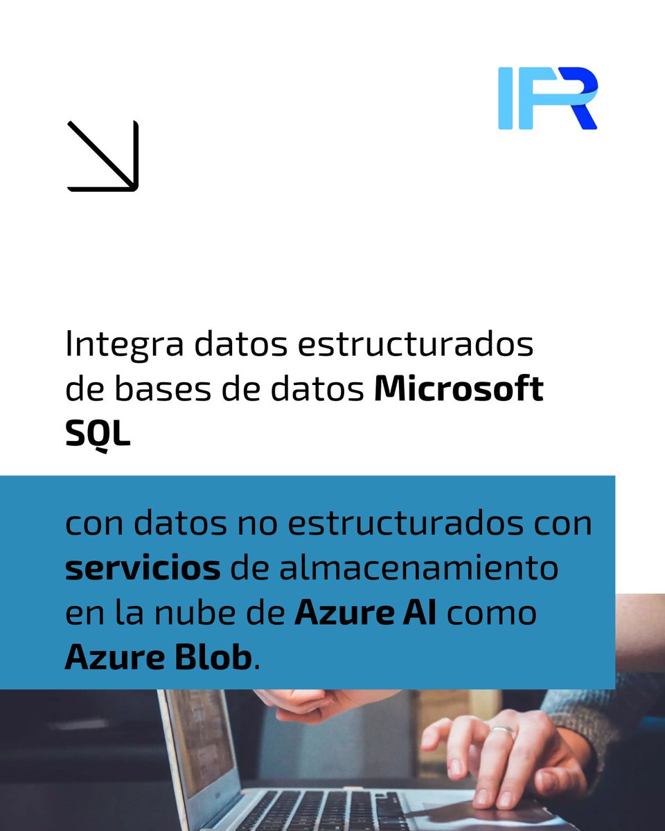 IFR_Group's tweet image. ➡️ Integra datos estructurados de bases de datos #MicrosoftSQL con datos no estructurados con servicios de almacenamiento #AzureBlob de #AzureAI.
