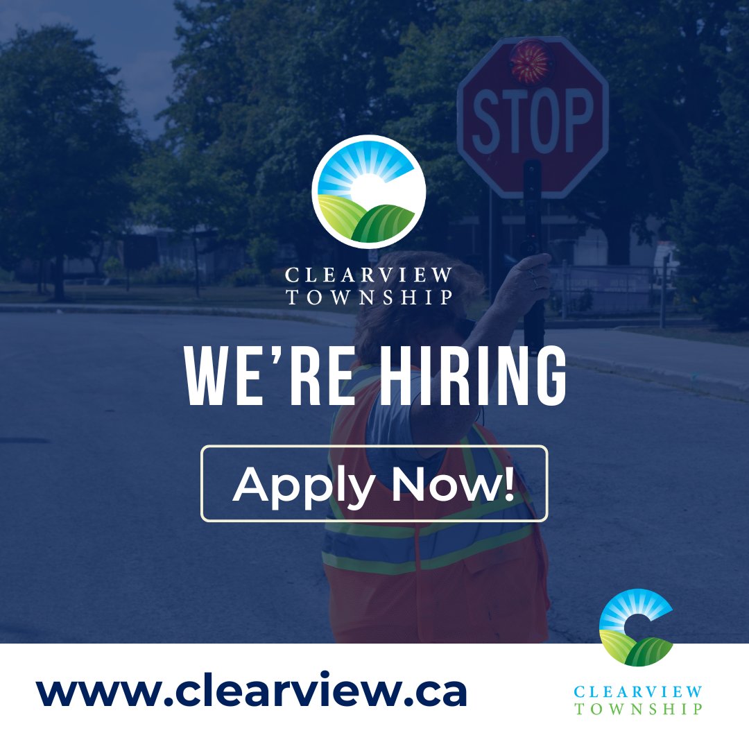 JOB POSTING - Clearview is seeking a permanent part-time Crossing Guard, beginning in September 2025. The application deadline is August 7th. For details or to apply, visit ow.ly/PC0P50WruJN