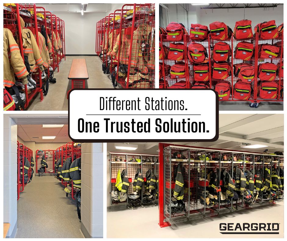 No two fire stations are alike – and your storage shouldn’t be either. 
🚒
GearGrid delivers flexible solutions tailored to your station, your gear, and your crew. 
🔥
Ready to upgrade or just exploring ideas? We’re here when you need us.