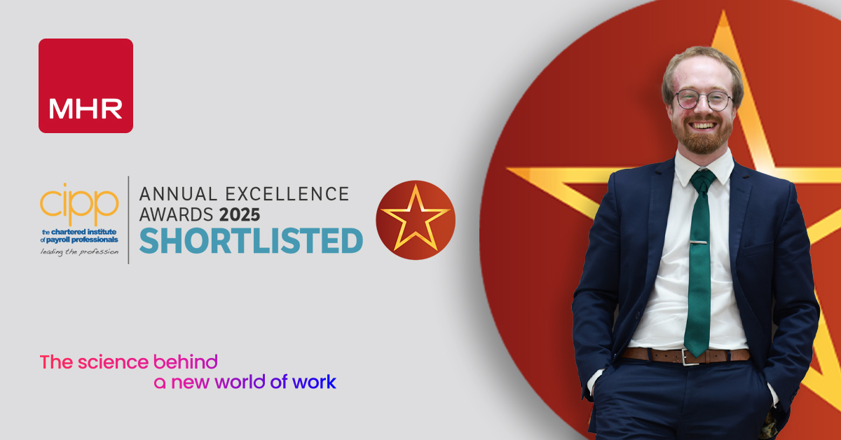 Congratulations to Christopher Collins, Payroll Team Leader at MHR, who has been shortlisted for the Bright Beginnings Award by the CIPP ⭐

It's a fantastic achievement, and we wish him the best of luck for the awards in October!
