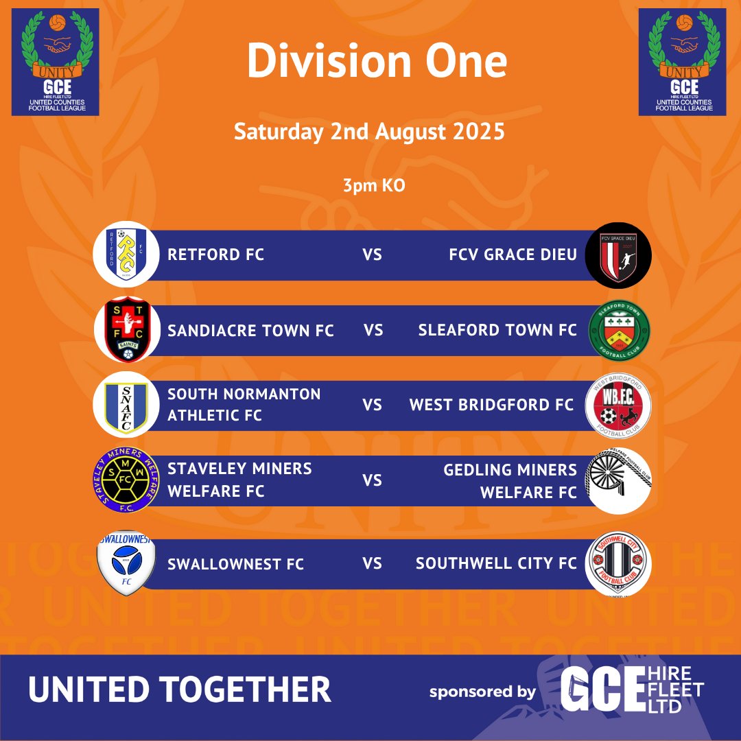 UCL (@utdcos) on Twitter photo ⚽️ Coming up this weekend!
Here are the weekend's fixtures for Division One⬇️
<a href="/GCEHireFleet/">GCE Hire Fleet Ltd</a> ⚽️ Coming up this weekend!
Here are the weekend's fixtures for Division One⬇️
<a href="/GCEHireFleet/">GCE Hire Fleet Ltd</a>