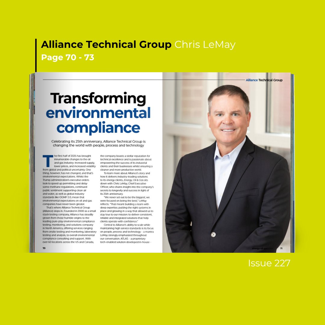 What happens when environmental testing meets tech-enabled scale?

Chris LeMay, CEO of Alliance Technical Group, shares how the company grew from a small stack testing firm into North America's top environmental compliance partner.

ow.ly/iv6450WyuQo