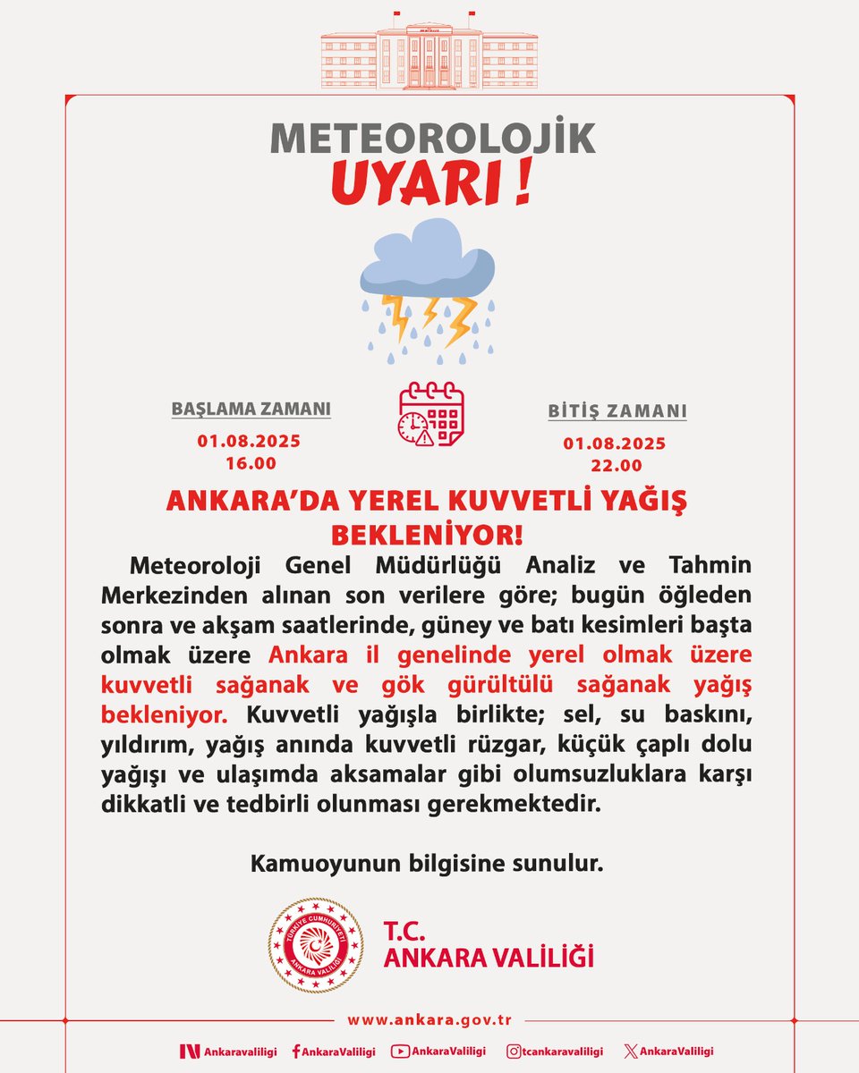 Meteorolojik Uyarı ⚠️