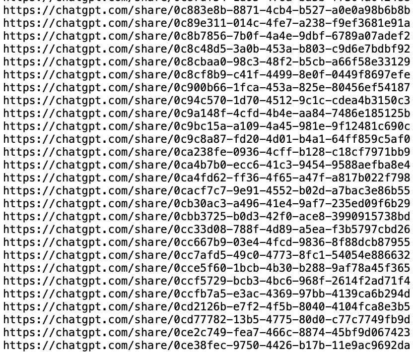 ChatGPT quietly scrubbed today nearly 50,000 shared conversations from Google's index after our investigation. They thought they'd solved the problem. They were wrong. (1/5)