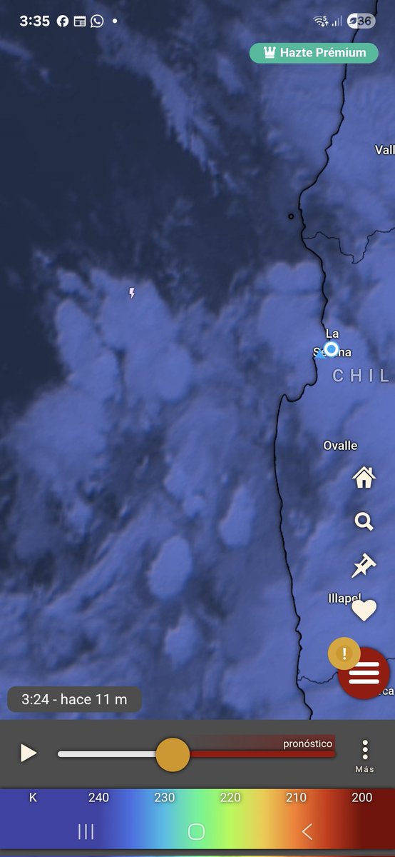 Aún hay alta probabilidad de tormentas eléctricas, están ocurriendo mar adentro y se irán acercando hacia La Serena.