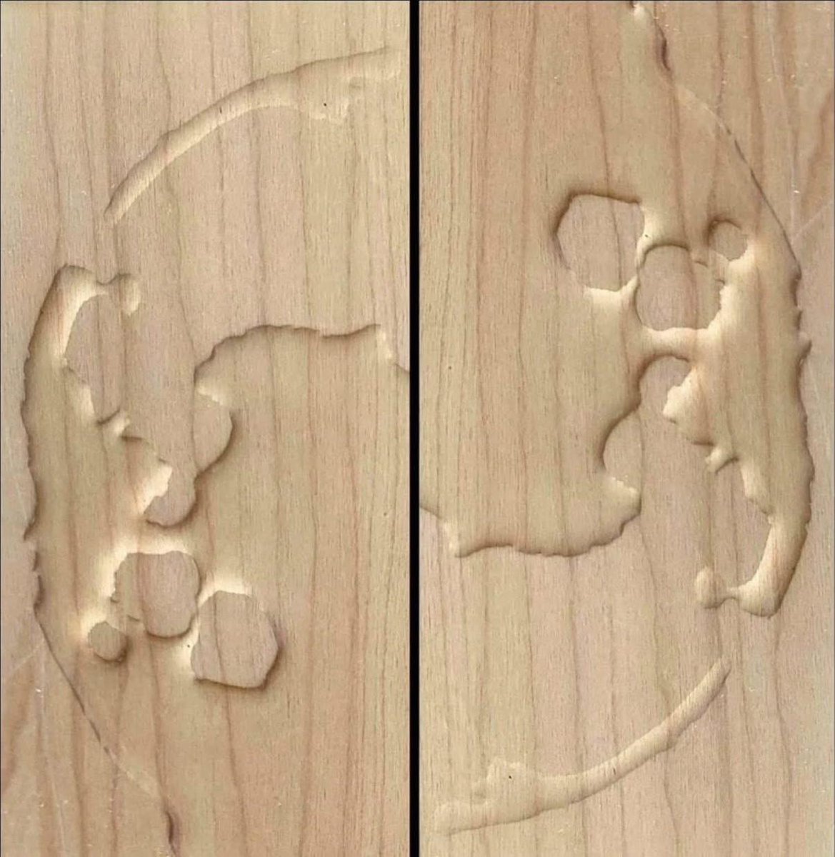 Посмотрите на эти две фотографии. На первой – доска, у которой немного вырезали верхний слой, на второй – доска, на которую немного налили воды. Так?

А теперь переверните картинку )