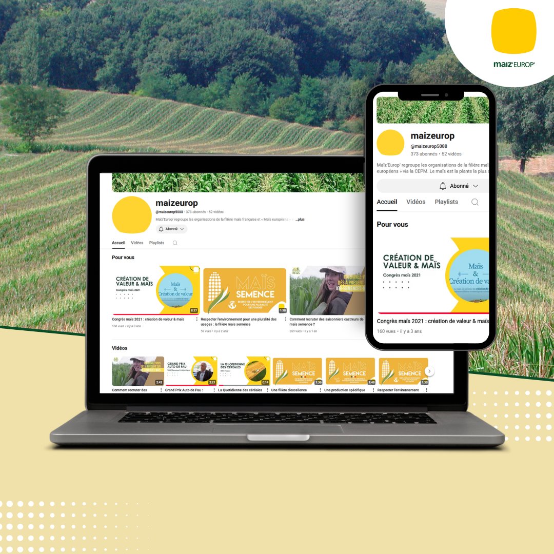 🎥 Maiz’Europ modernise sa chaîne YouTube ! 🌽
Elle valorise la filière maïs française &amp; européenne via la CEPM et sa présence aux événements agricoles.
 
📹 Vidéos métiers, témoignages, innovation…
 
🔗bit.ly/4mXhOKJ

#MaizEurop #YouTube #FilièreMaïs