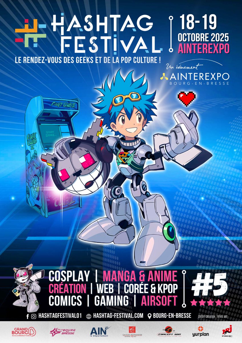 💫 Le #HashtagFestival fête ses 5 ans 🥳
Pour l’occasion, on vous révèle enfin qui se cache derrière le Hashcat 🤖😸
Merci à Sophie REVE!Art, Talentdu01, pour avoir donné vie à notre mascotte❤️‍🔥
🦿L’imaginiez-vous comme ça ?
#hashtagfestival #hashtagfestival25 #geek #cosplay