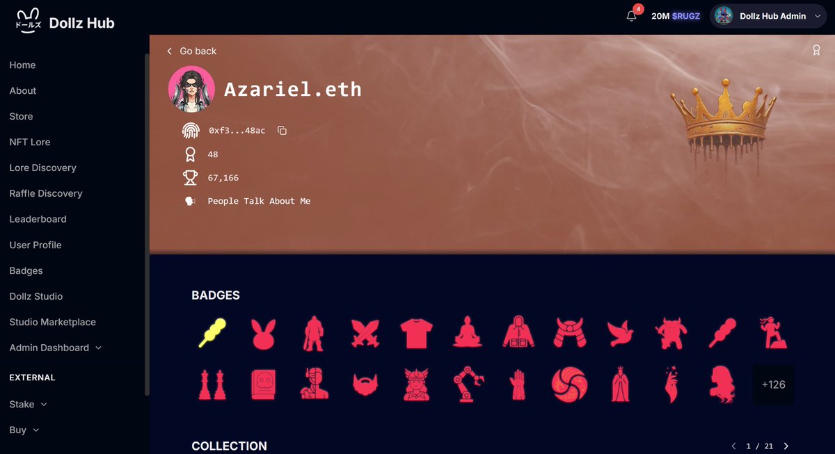I have just successfully completed all the badges for <a href="/DollzOnApe/">DŌRUZU</a>!

But I didn’t do it alone. This wasn’t just me working hard, though I did work hard!This achievement was thanks to all the community and all the team members in  <a href="/RugdollzNFT/">RugDollz 🧶</a> , who were willing to trade, willing