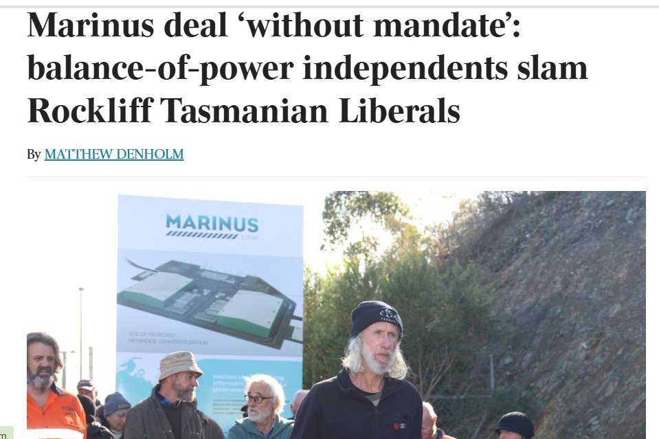 MatthewRDenholm's tweet photo. Marinus clean energy deal could be Tasmanian Libs’ last as independents revolt, votes dry up https://t.co/K2rcKREI9z via @australian #politas #auspol #MarinusLink #energy #RenewableEnergy https://t.co/fj2cLU2np9