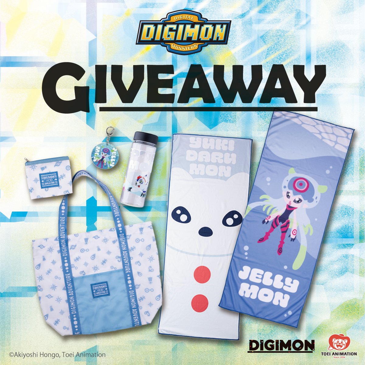 🎉 DIGIMON GIVEAWAY – Exclusive Japanese Goodies! 🎉

2025 is an incredible year for DIGIMON —and with DIGIMON BEATBREAK on the horizon, we’re celebrating with special gifts for the fans!
We’re giving you the chance to win a pack of rare Digimon merchandise straight from Japan!