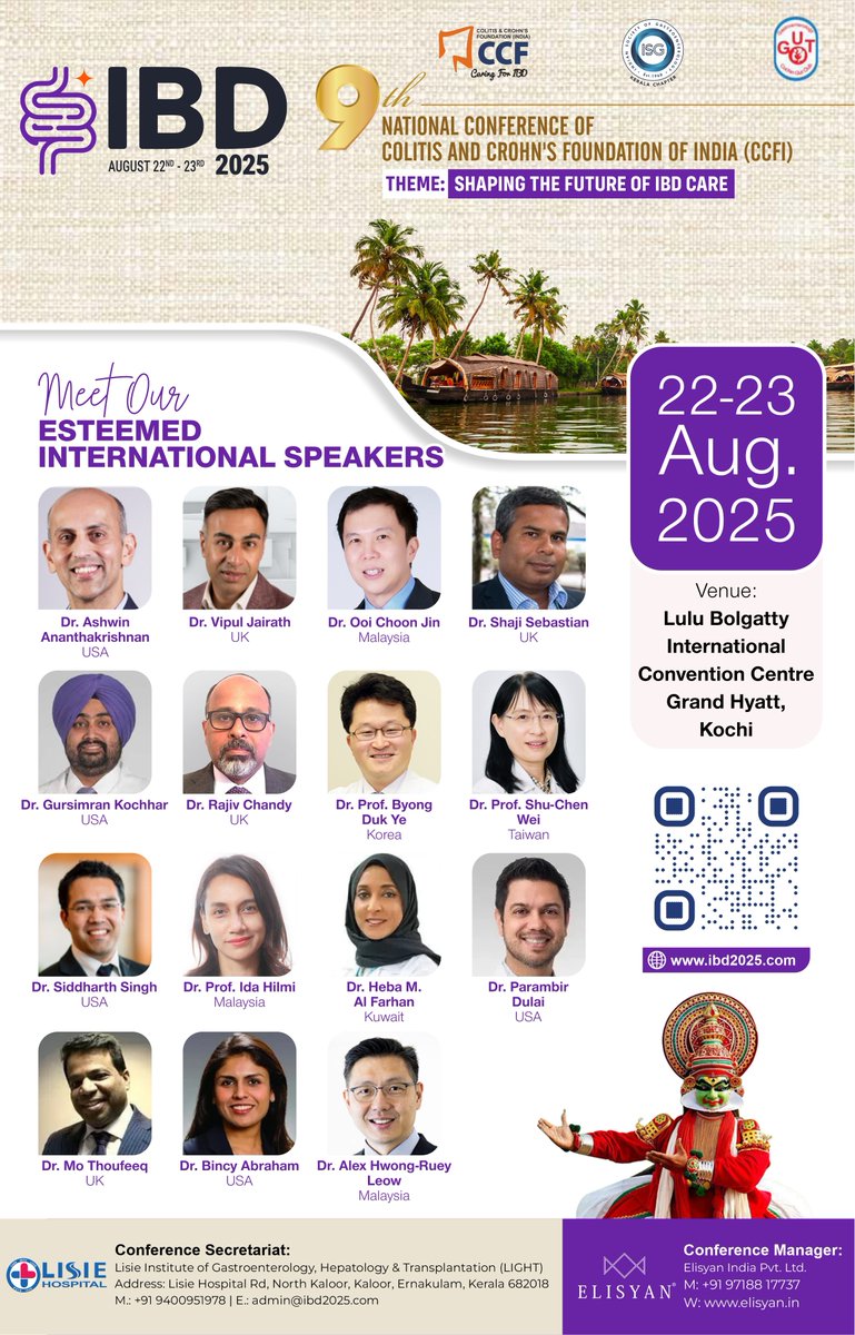 CCF(India) (@ccf_in) on Twitter photo Presenting our esteemed international speakers for the 9th National Meeting of <a href="/CCF_IN/">CCF(India)</a> in Kochi. More details at ibd2025.com Register now! Presenting our esteemed international speakers for the 9th National Meeting of <a href="/CCF_IN/">CCF(India)</a> in Kochi. More details at ibd2025.com Register now!