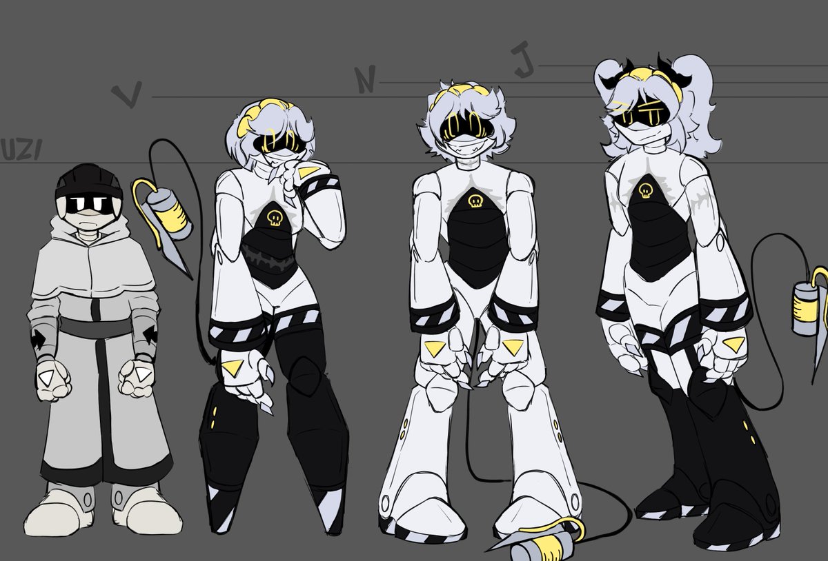 falsegodamongus's tweet image. (they&apos;re just robots. don&apos;t be weird)

finally settled on designs for the coa disassembly drones :&amp;gt;

if it wasn&apos;t obvious, they are very loosely based on the beta designs for disassembly drones :]
