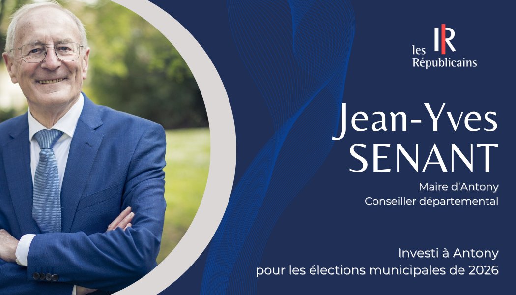 Le 28 juillet, la Commission Nationale d'Investiture <a href="/lesRepublicains/">les Républicains</a>, présidée par <a href="/AnnieGenevard/">Annie Genevard</a>, a investi <a href="/jysenant/">Jean-Yves Sénant</a> pour porter nos couleurs lors des #élections #Municipales2026 à <a href="/VilleAntony/">Ville d'Antony</a>