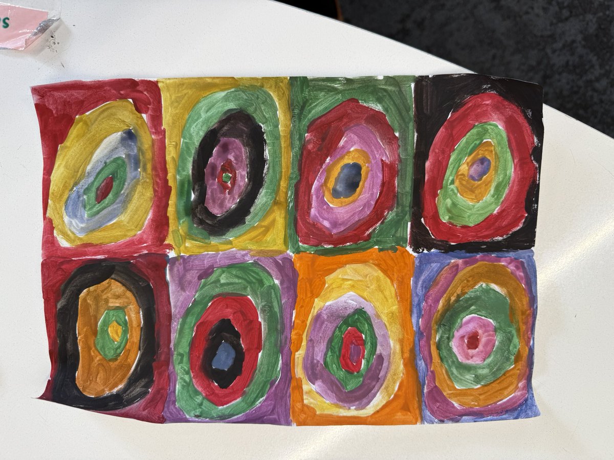 We studied Kandinsky’s concentric circles during art class today