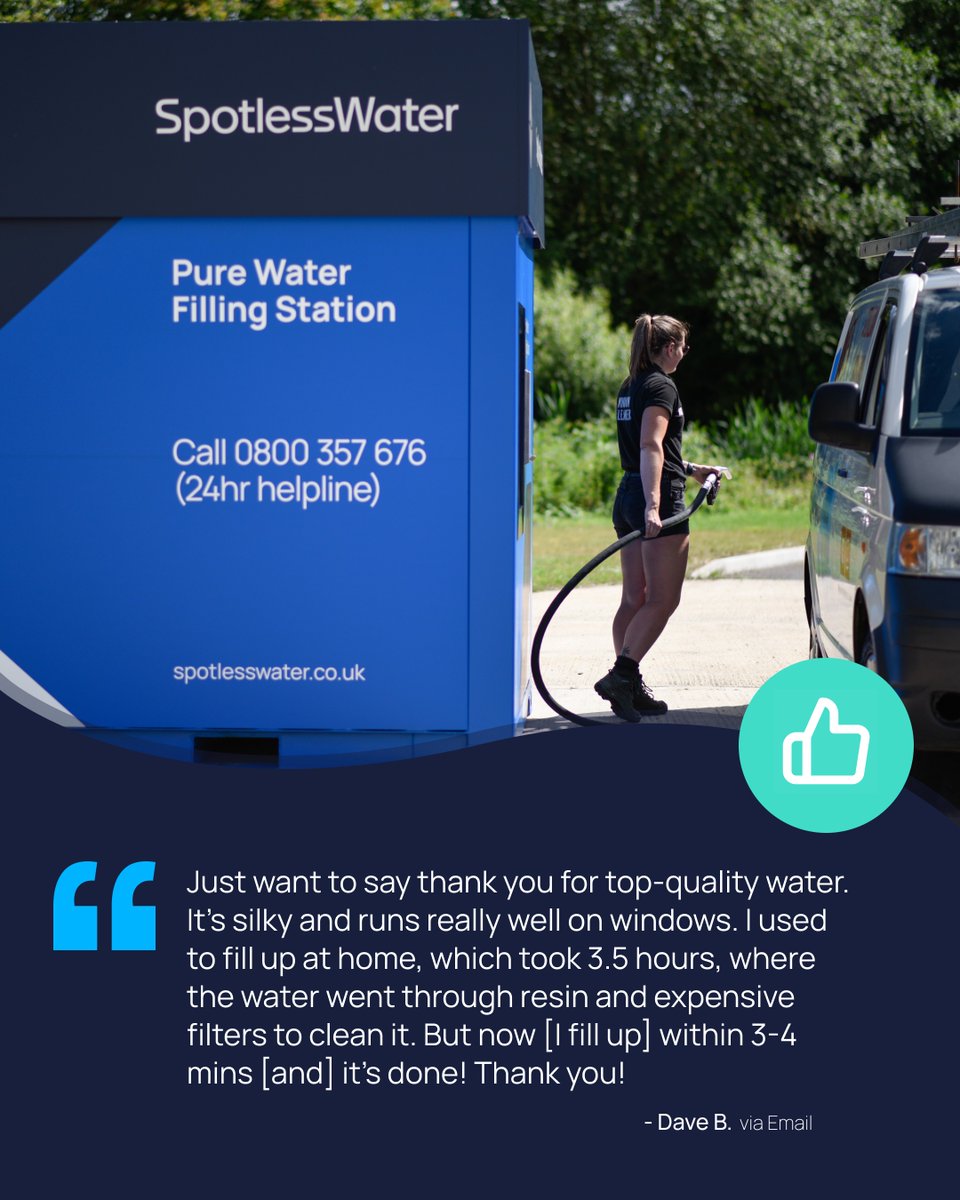 Fill up with SpotlessWater today for cost-effective, convenient, top quality, ultra-pure water!💧✨

#review #customerreview #SpotlessWater #SpotlessWaterUK #SpotlessWaterstations #ultrapurewater