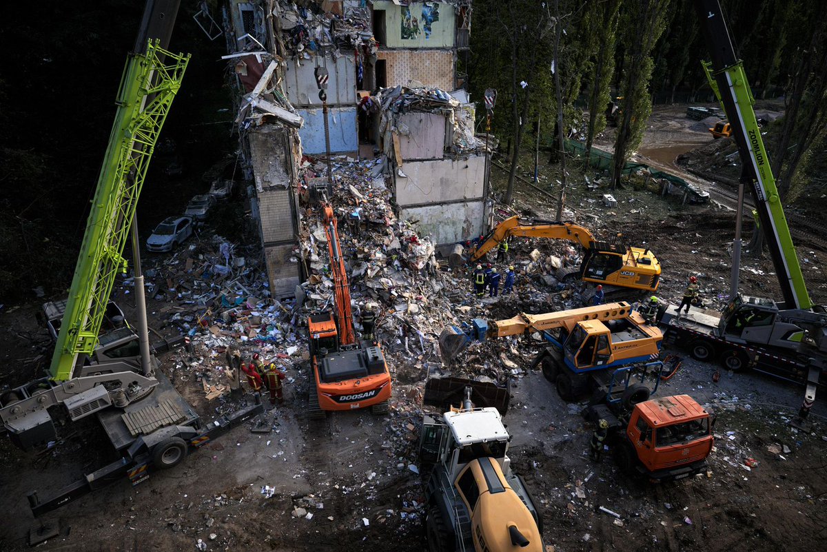 Minister of Internal Affairs Ihor Klymenko delivered a report. In Kyiv, emergency restoration works are ongoing at the sites affected by yesterday’s attack. All search and rescue operations have already been completed. Unfortunately, as of now, 31 people have been confirmed dead,