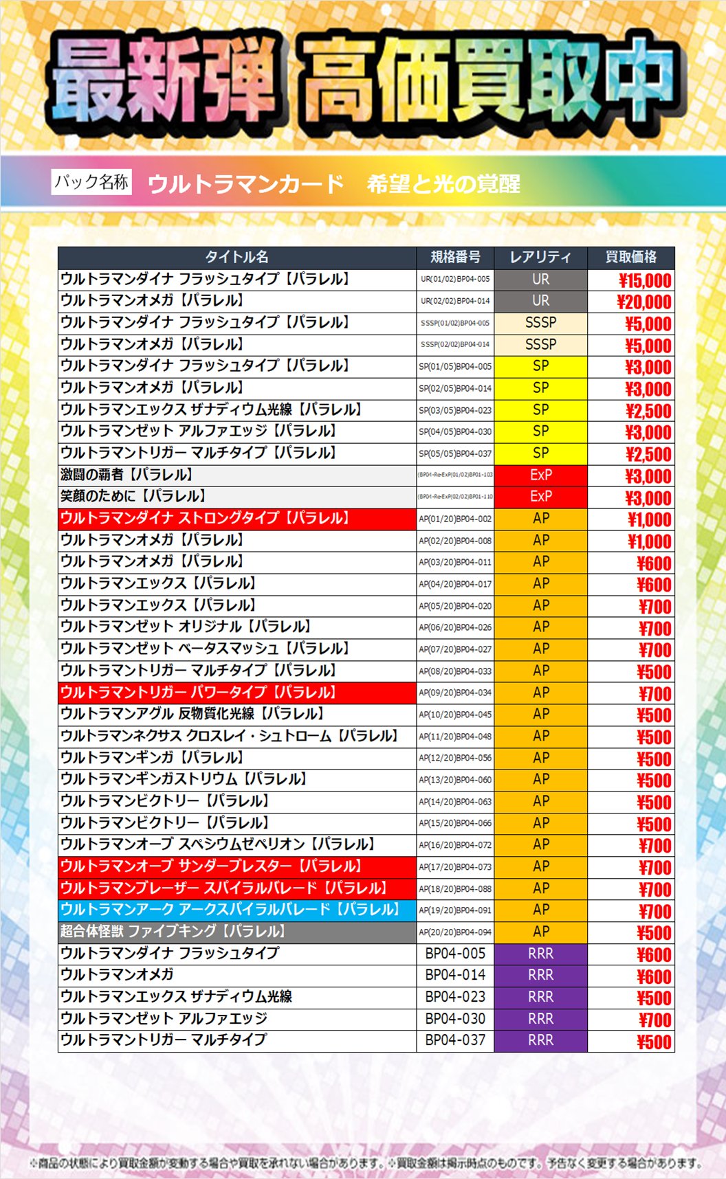 最終価格 ウルトラマン 各種 貴重カード TSUTAYA Trading Card 平塚 on X: