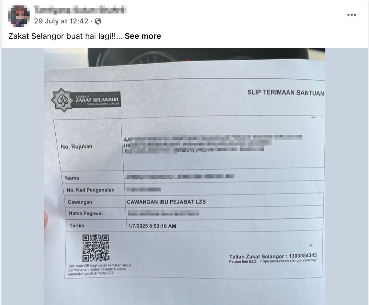 Minggu ini kami ada terima lagi sebuah hantaran yang viral berkenaan Zakat Selangor memberi layanan "teruk" terhadap permohonan pemohon.

Ini penjelasan dan hasil siasatan kami 🧵
