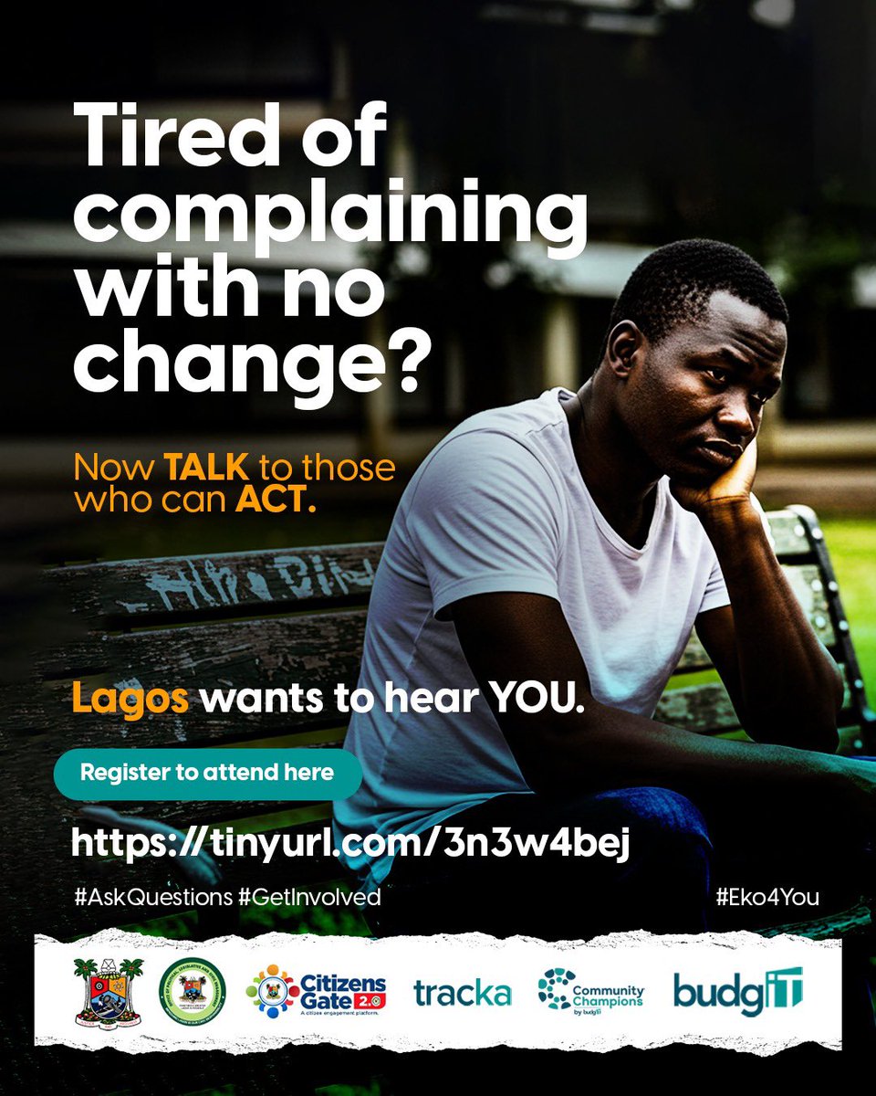 Tracka (@trackang) on Twitter photo “When this Lagos go better sef?”
“Mr Governor needs to know what’s happening in this my community oo”
ALL your complaints are valid.
But we need you to bring them to where the <a href="/followlasg/">The Lagos State Govt</a> can directly take them and work on them.
Join us this August for a special townhall “When this Lagos go better sef?”
“Mr Governor needs to know what’s happening in this my community oo”
ALL your complaints are valid.
But we need you to bring them to where the <a href="/followlasg/">The Lagos State Govt</a> can directly take them and work on them.
Join us this August for a special townhall