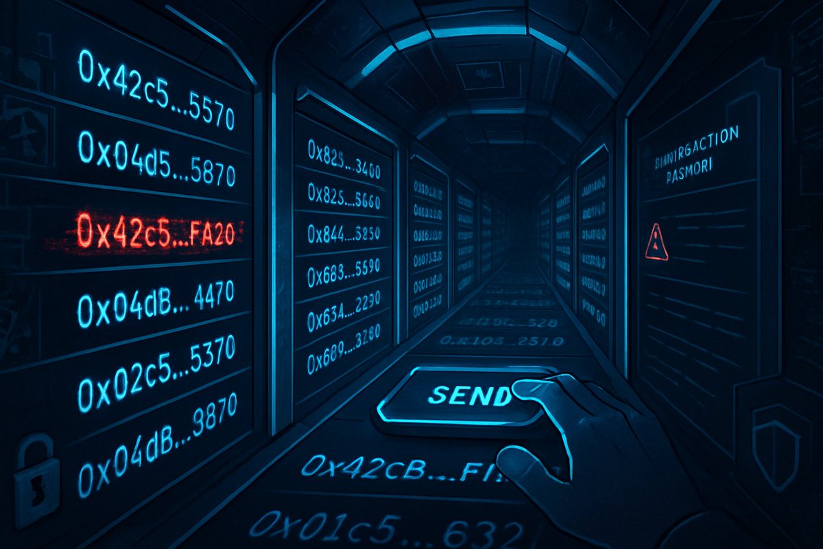 Imagine sending thousands of dollars…
 …to an address that looks almost identical to the right one.
But it’s not.

Crypto address poisoning is a quiet but deadly scam. 

Attackers use GPU brute force to generate lookalikes, inject them via zero-value transfers, and wait. 
One