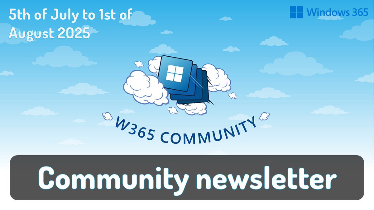 W365 Community (@w365community) on Twitter photo 🗞 Want to know what's new in the world of #Windows365 #CloudPC?
Check out this week's newsletter⤵️
👉 w365community.com/weekly-newslet…
👏 <a href="/virtualmanc/">Neil McLoughlin</a>, <a href="/tomhickling/">Tom Hickling</a>, <a href="/vaishnavk93/">VAISHNAV K</a>, <a href="/dominiekverham/">Dominiek Verham</a>, Rinku Dalwani 🗞 Want to know what's new in the world of #Windows365 #CloudPC?
Check out this week's newsletter⤵️
👉 w365community.com/weekly-newslet…
👏 <a href="/virtualmanc/">Neil McLoughlin</a>, <a href="/tomhickling/">Tom Hickling</a>, <a href="/vaishnavk93/">VAISHNAV K</a>, <a href="/dominiekverham/">Dominiek Verham</a>, Rinku Dalwani