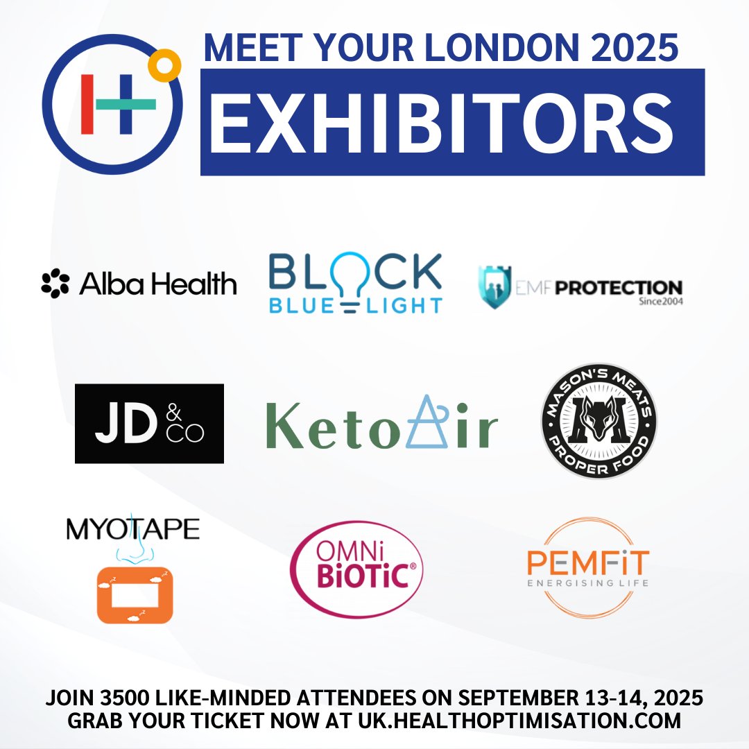 Health Optimisation Summit (@hosummit) on Twitter photo Exciting news! 9 more visionary brands are joining us at the Health Optimisation Summit UK 2025! 🌟
1️⃣ <a href="/alba_health/">Alba Health</a>
2️⃣ BlockBlueLight
3️⃣ EMF Protection
4️⃣ <a href="/TheJDers/">JD&Co</a>
5️⃣ Keto Air
6️⃣ <a href="/masons_meats/">Masons Meats</a>
7️⃣ MyoTape
8️⃣ <a href="/omnibiotic_com/">OMNi-BiOTiC® by Institut AllergoSan</a>
9️⃣ <a href="/PemfitUk/">PEMFit UK</a>
🎟️ uk.healthoptimisation.com Exciting news! 9 more visionary brands are joining us at the Health Optimisation Summit UK 2025! 🌟
1️⃣ <a href="/alba_health/">Alba Health</a>
2️⃣ BlockBlueLight
3️⃣ EMF Protection
4️⃣ <a href="/TheJDers/">JD&Co</a>
5️⃣ Keto Air
6️⃣ <a href="/masons_meats/">Masons Meats</a>
7️⃣ MyoTape
8️⃣ <a href="/omnibiotic_com/">OMNi-BiOTiC® by Institut AllergoSan</a>
9️⃣ <a href="/PemfitUk/">PEMFit UK</a>
🎟️ uk.healthoptimisation.com