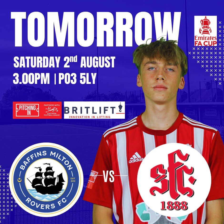 Shaftesbury F.C (@sfc1888) on Twitter photo ๐จ๐ง๐ผ๐บ๐ผ๐ฟ๐ฟ๐ผ๐ ๐ ๐๐ฎ๐ณ๐ณ๐ถ๐ป๐ ๐ ๐ถ๐น๐๐ผ๐ป ๐ฅ๐ผ๐๐ฒ๐ฟ๐ ๐๐๐จ
We head to <a href="/BMRFC/">Baffins Milton Rovers FC</a> tomorrow in the <a href="/EmiratesFACup/">Emirates FA Cup</a> Extra preliminary round. Join us on the road to cheer on the Rockies
๐
Saturday 2nd August
๐ Kick-Off: 3:00 PM
๐ดโช Up The Rockies!
#ShaftesburyFC ๐จ๐ง๐ผ๐บ๐ผ๐ฟ๐ฟ๐ผ๐ ๐ ๐๐ฎ๐ณ๐ณ๐ถ๐ป๐ ๐ ๐ถ๐น๐๐ผ๐ป ๐ฅ๐ผ๐๐ฒ๐ฟ๐ ๐๐๐จ
We head to <a href="/BMRFC/">Baffins Milton Rovers FC</a> tomorrow in the <a href="/EmiratesFACup/">Emirates FA Cup</a> Extra preliminary round. Join us on the road to cheer on the Rockies
๐
Saturday 2nd August
๐ Kick-Off: 3:00 PM
๐ดโช Up The Rockies!
#ShaftesburyFC
