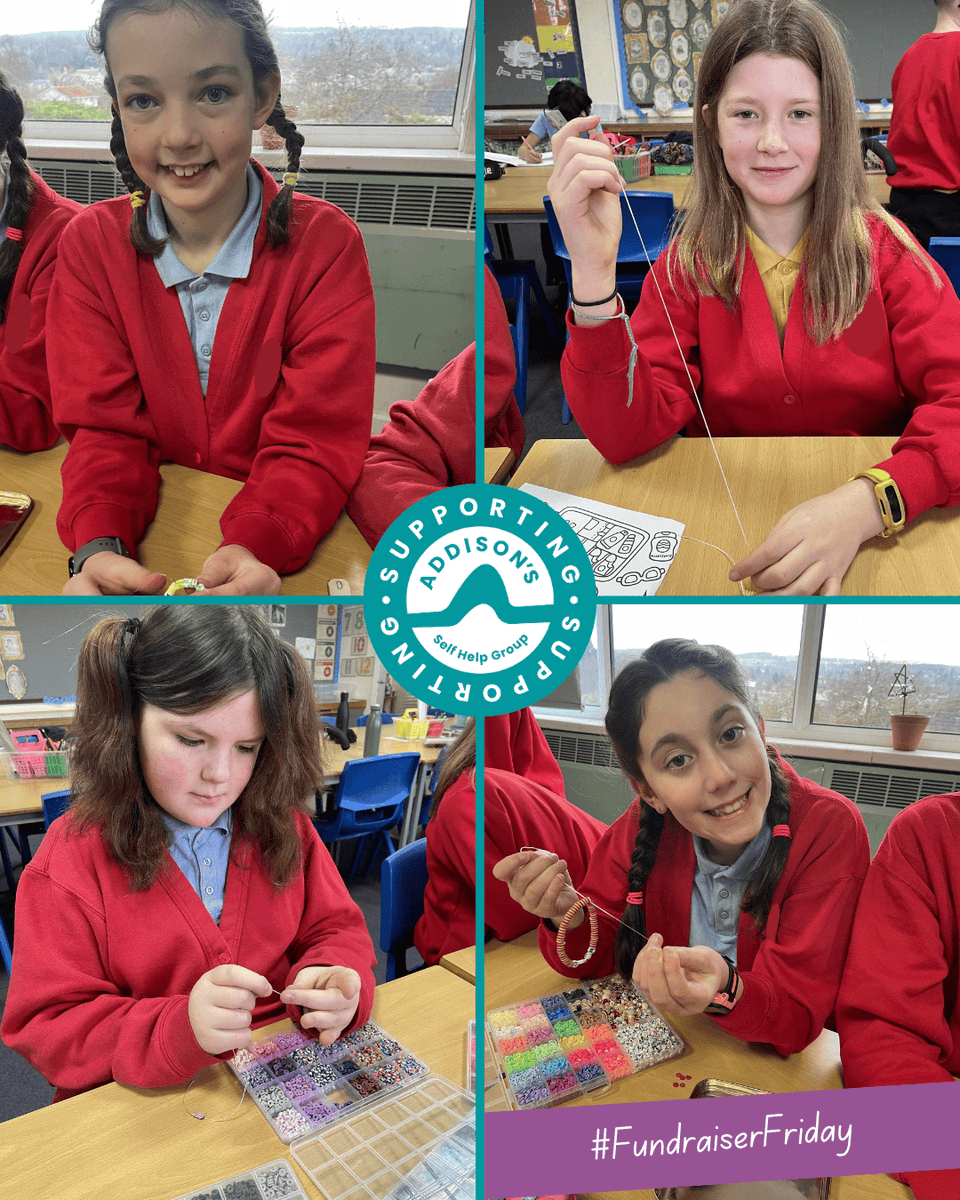 This #FundraiserFriday we're celebrating Hannah and seven of her school friends who made loom band and clay bead bracelets to sell at their school - raising an amazing £128.77 for the ADSHG 🎉

💫 What an inspiring example of young fundraising – thank you, Hannah and team!