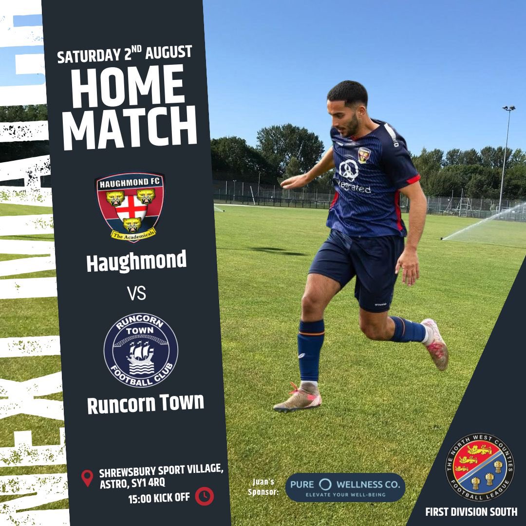 Match Day 3 ⚽️🔥
Our first home game of the season is here!
We face a tough test against an unbeaten Runcorn Town who haven’t conceded a goal yet.

📍 Shrewsbury Sport Village
🕒 15:00 KO
🔵 Come down and support the boys!

⏭️ for match day comments ✍🏼

#HaughmondFC #MatchDay