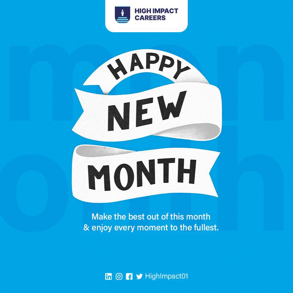 HighImpact01's tweet image. August is here 🎉🎉!!! Happy New Month. Do have a fulfilling and prosperous month. #HappyNewMonth #HighImpactCareers