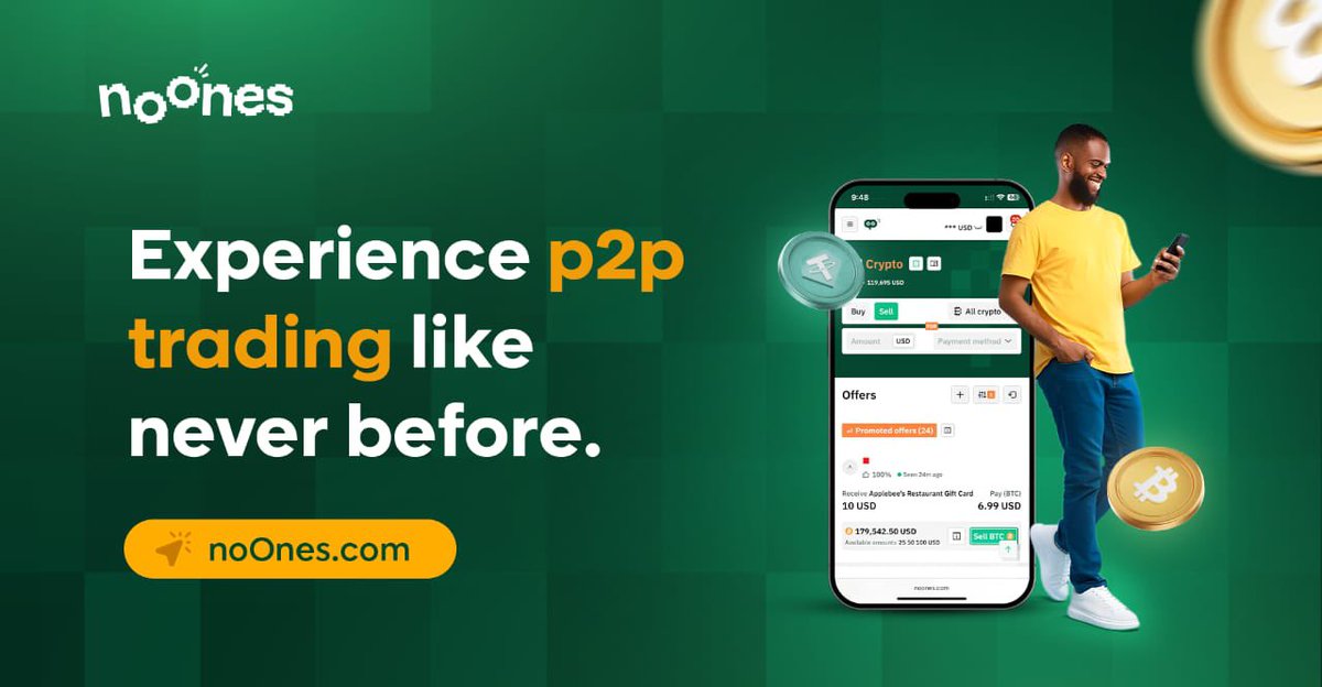 Looking for better rates, faster support, and secure P2P trades?
With NoOnes, you get:
✔️Escrow-protected trades
✔️ 24/7 customer support
✔️ Low fees, no hidden charges

Experience P2P trading like never before.  Start trading smart today 👇 

🔗 noones.app/?r=SAmarilyn