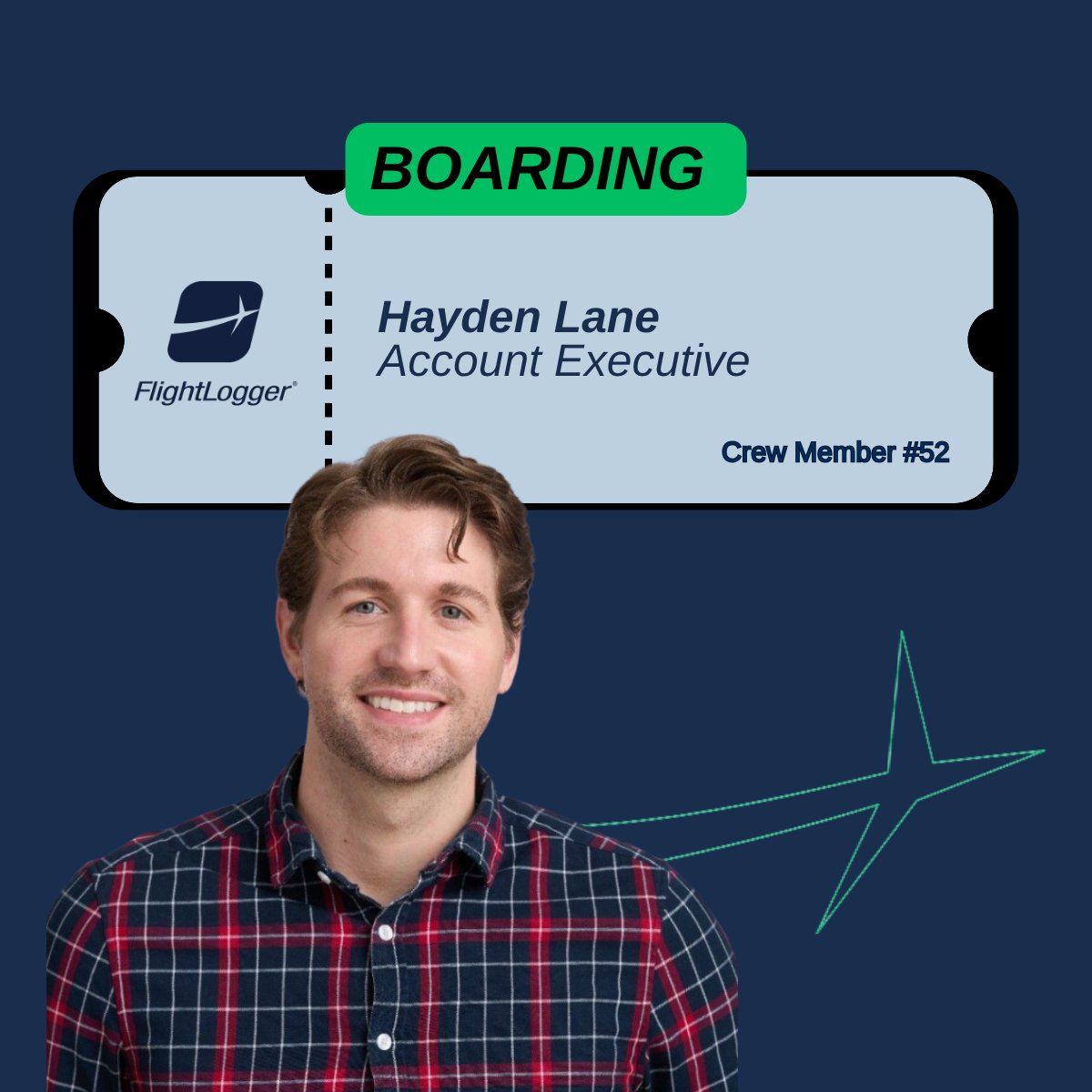 FlightLogger1's tweet image. ✈️ Boarding #TeamFlightLogger!
Say hello to Hayden 🤝

Hayden joins us as our U.S.-based Account Executive, helping lead the charge as we grow FlightLogger’s presence across the North American market.

#BuiltByAviationProsForAviationPros