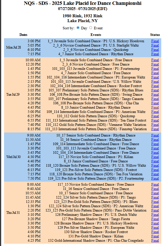 All NQS - SDS - 2025 Lake Placid Ice Dance Championship final results are available at this link: ijs.usfigureskating.org/leaderboard/re…

Well done to everyone taking part in this competition! ⭐️

#LPIDC