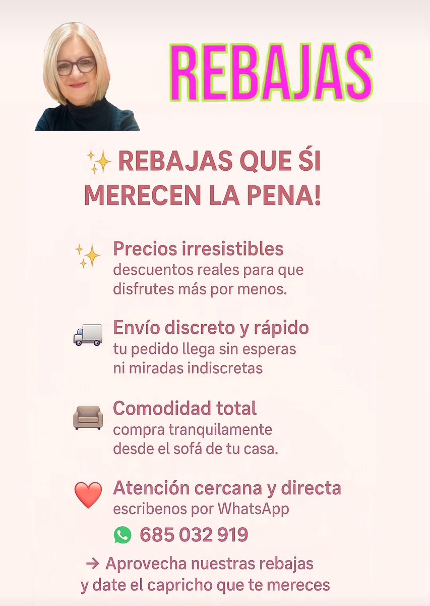 Aunque esté de vacaciones la web sigue activa, haz tu pedido cómodamente desde tu casa y te lo entregamos discretamente
estherdentrodeti.com
#bienestarenpareja #saludintima #TiendaErótica #PlacerEnPareja #enviodiscreto #directoatucasa #sintabues #ErotismoConEstilo