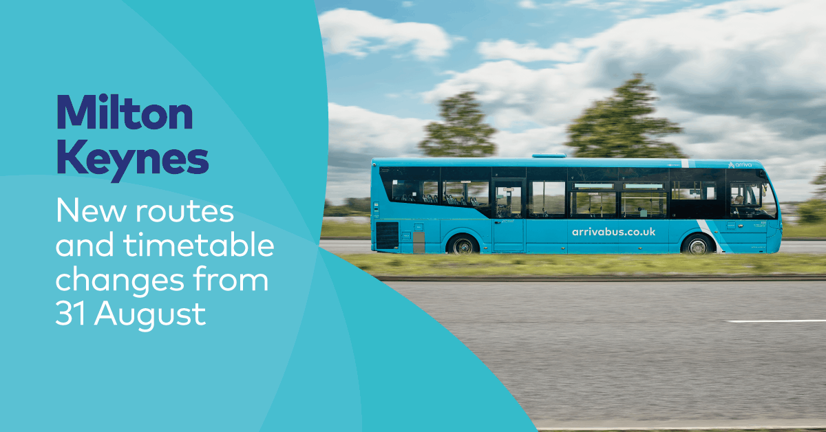 📢 We’re bringing an even better bus network to Milton Keynes from 31 August 2025. 

We’ll be providing faster journeys, serving more places and introducing new services.

ℹ️For more info visit bit.ly/3ITpUER