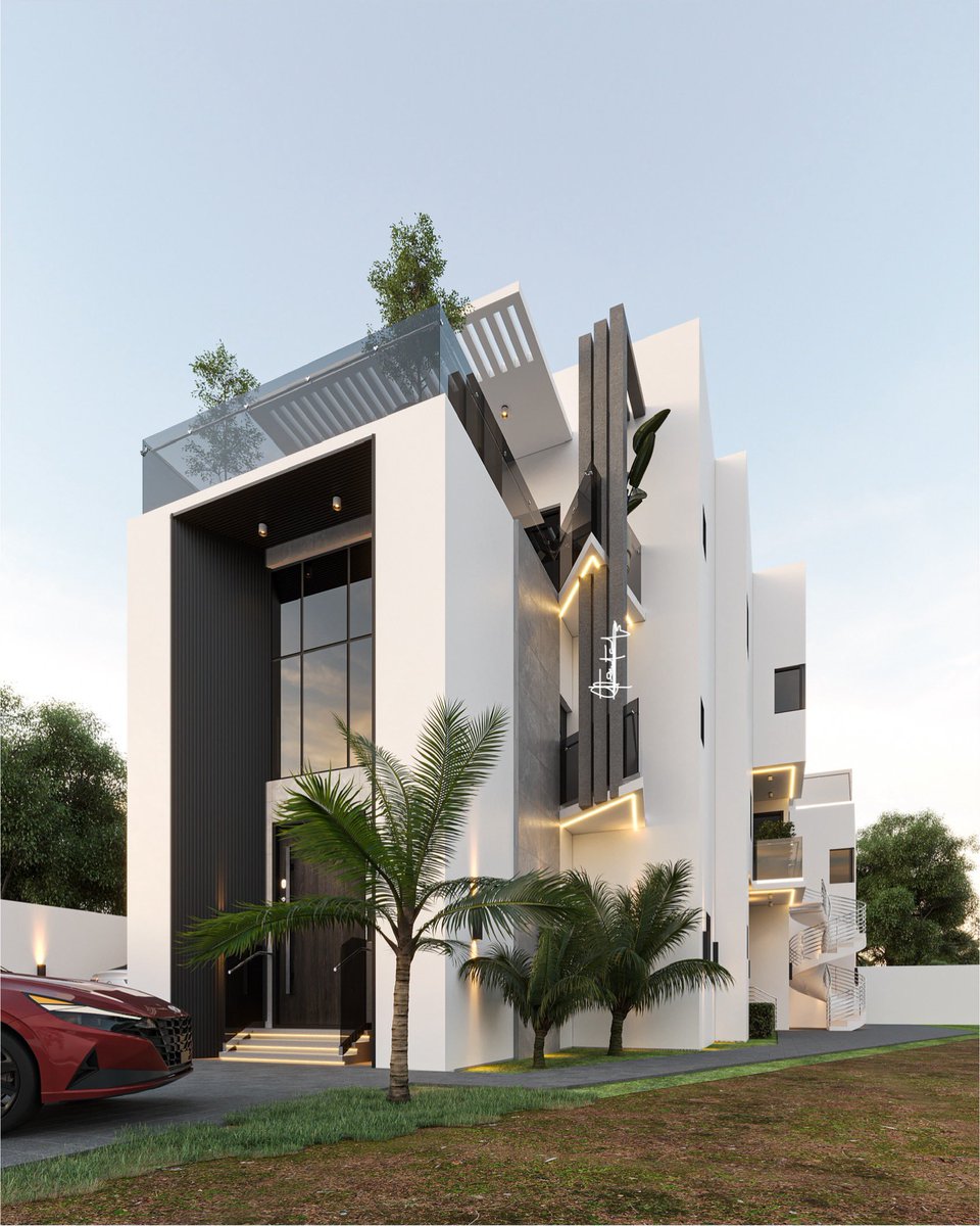 An eight bedroom duplex design visualization.