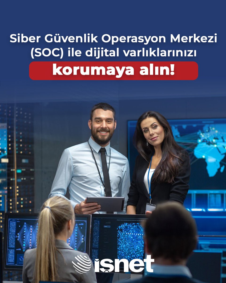 Siber tehditlere karşı 7/24 yanınızdayız! Kurumunuzun dijital güvenliğini sürekli izliyor, olası tehditleri proaktif şekilde tespit ediyoruz.

Detaylı bilgi: isnet.net.tr/hizmetlerimiz/…