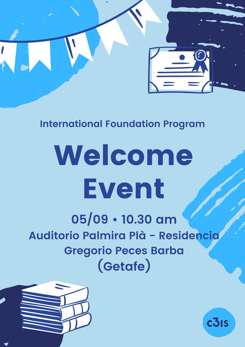 📣 ¡Falta 1 semana para el Welcome Event del IFP! / IFP Welcome Event: 1 week to go!
📅 Viernes 5 de septiembre
📍 Auditorio Palmira Plà, Campus Getafe
👋 Conoce al equipo C3IS, al student ambassador y mucho más
🔗 uc3m.es/C3IS/welcome-2…
#WelcomeIFP #UC3M