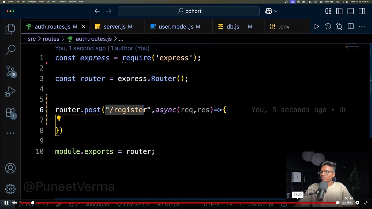PuneetVerma_7's tweet image. 🚀 Backend Day 16 Update
Started a new backend project today! 💻
With @sheryians_ & @ankurdotio
✅ Learned about Controllers – for clean & modular code
✅ Explored bcryptjs
🔐 Hashed passwords with salt
Loving the real-world backend vibes! 😊
#BackendDev #Sheryians #bcryptjs