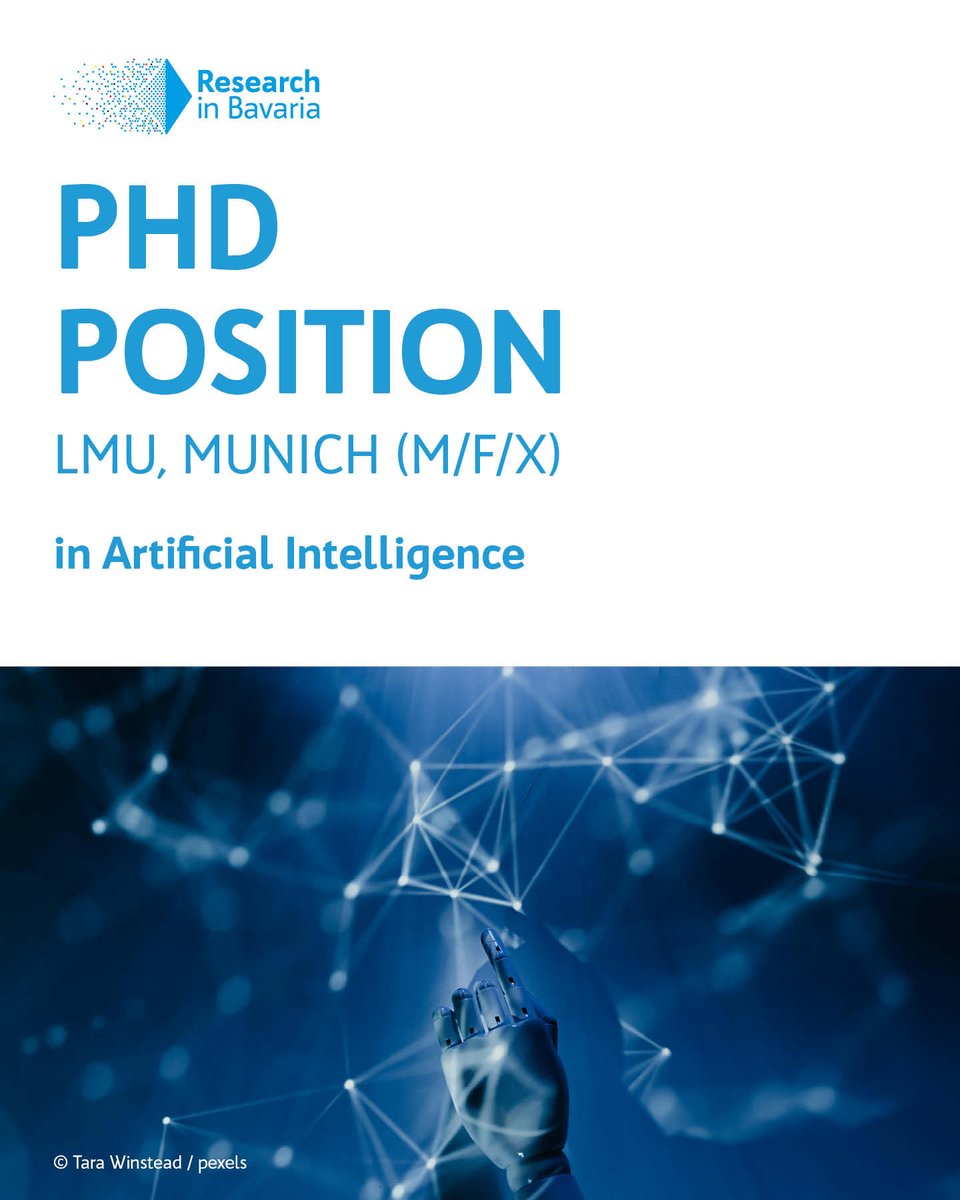 Research in Bavaria (@researchbavaria) on Twitter photo 📢Job Alert: PhD Position at <a href="/LMU_Muenchen/">Universität München</a> at the Institute of Artificial Intelligence in Management (Prof. Stefan Feuerriegel)
⌛29.08.2025
🔗job-portal.lmu.de/jobposting/fd9…
#ResearchInBavaria #AIResearchInBavaria #ResearchJobsInBavaria #PhDPositions #ArtificialIntelligence 📢Job Alert: PhD Position at <a href="/LMU_Muenchen/">Universität München</a> at the Institute of Artificial Intelligence in Management (Prof. Stefan Feuerriegel)
⌛29.08.2025
🔗job-portal.lmu.de/jobposting/fd9…
#ResearchInBavaria #AIResearchInBavaria #ResearchJobsInBavaria #PhDPositions #ArtificialIntelligence