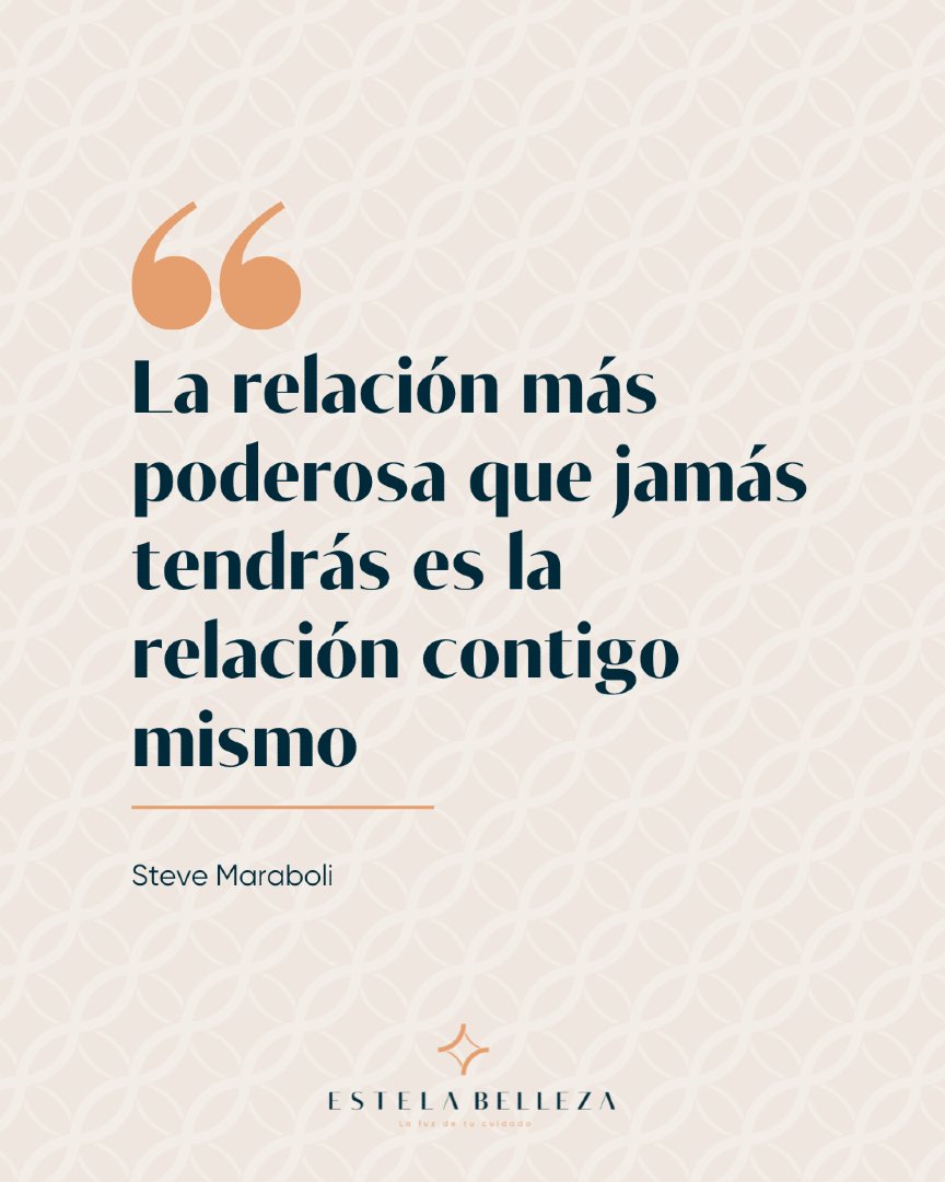 La relación más poderosa que jamás tendrás es la relación contigo mismo.
Steve Maraboli

#bellezaconcabeza #palabra #inspiración #pensamientos #frasedeldia #estelabelleza #mujergijón #gijón #asturias #laluzdetucuidado