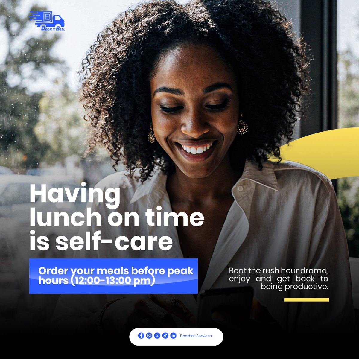Plan ahead, eat on time!⏳

Order with Doorbell Delivery Services before peak hours to avoid delays and enjoy your meal fresh &amp; fast.🔥

#DoorbellDeliveryServicesMW #SmartOrdering