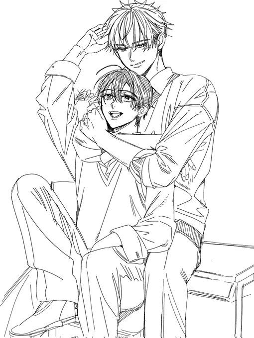 #創作BL
#バックハグ祭り 