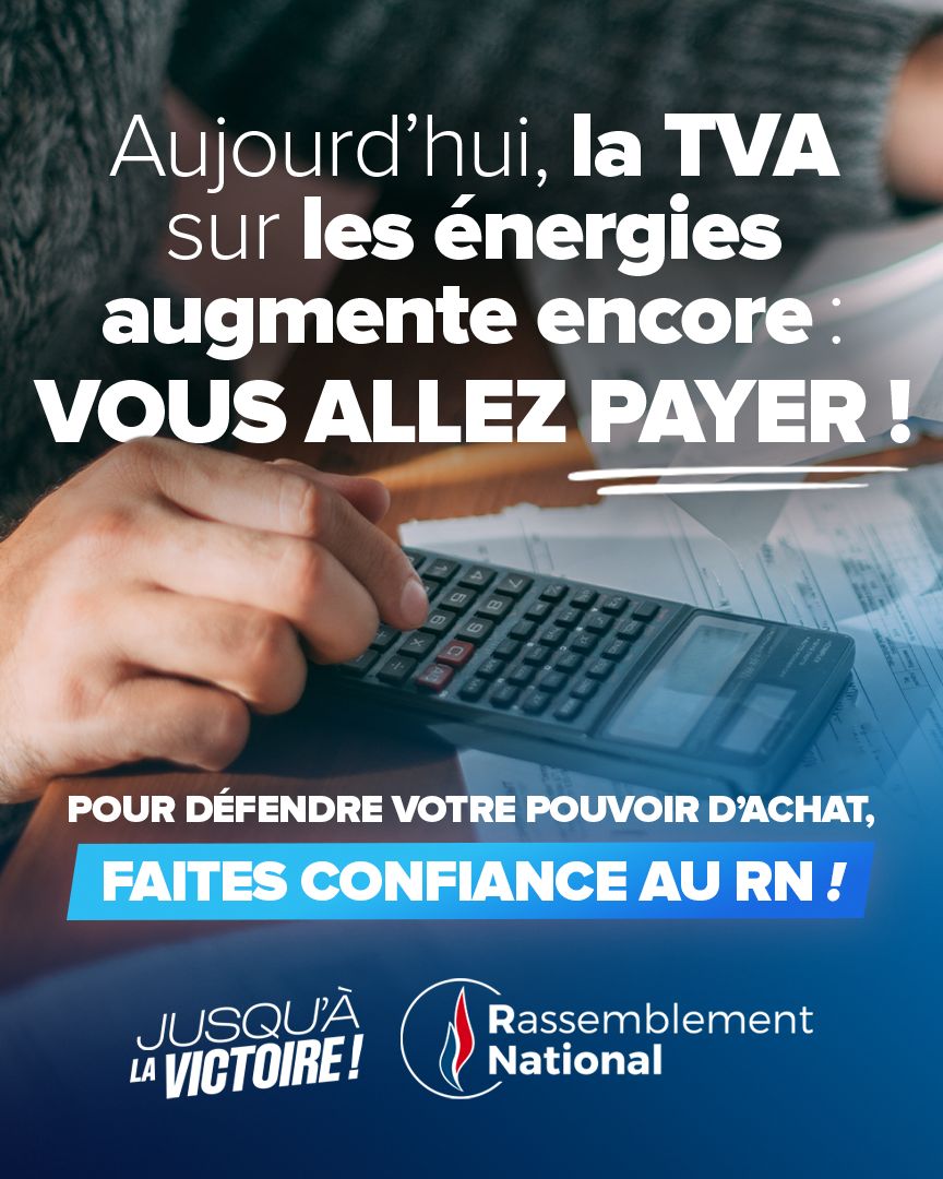 🔴 Contrairement à ce qu’elle affirme pour masquer son cynisme, la macronie n’a nullement été contrainte par une directive européenne d’augmenter la TVA sur les abonnements énergétiques : elle est pleinement responsable de ce nouveau racket fiscal contre les Français !

Au