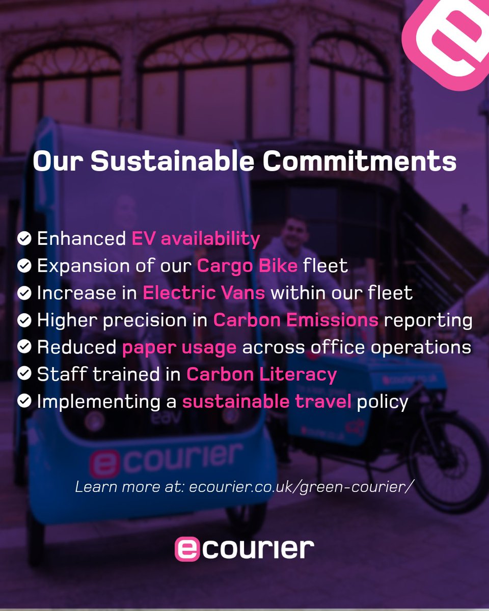 Sustainability isn’t just a buzzword at eCourier — it’s a responsibility. 🌍💚
We’re committed to net zero and taking real steps every day to build a greener future for our customers, local communities &amp; the planet. ⚡

 #NetZero #Sustainability #eCourier