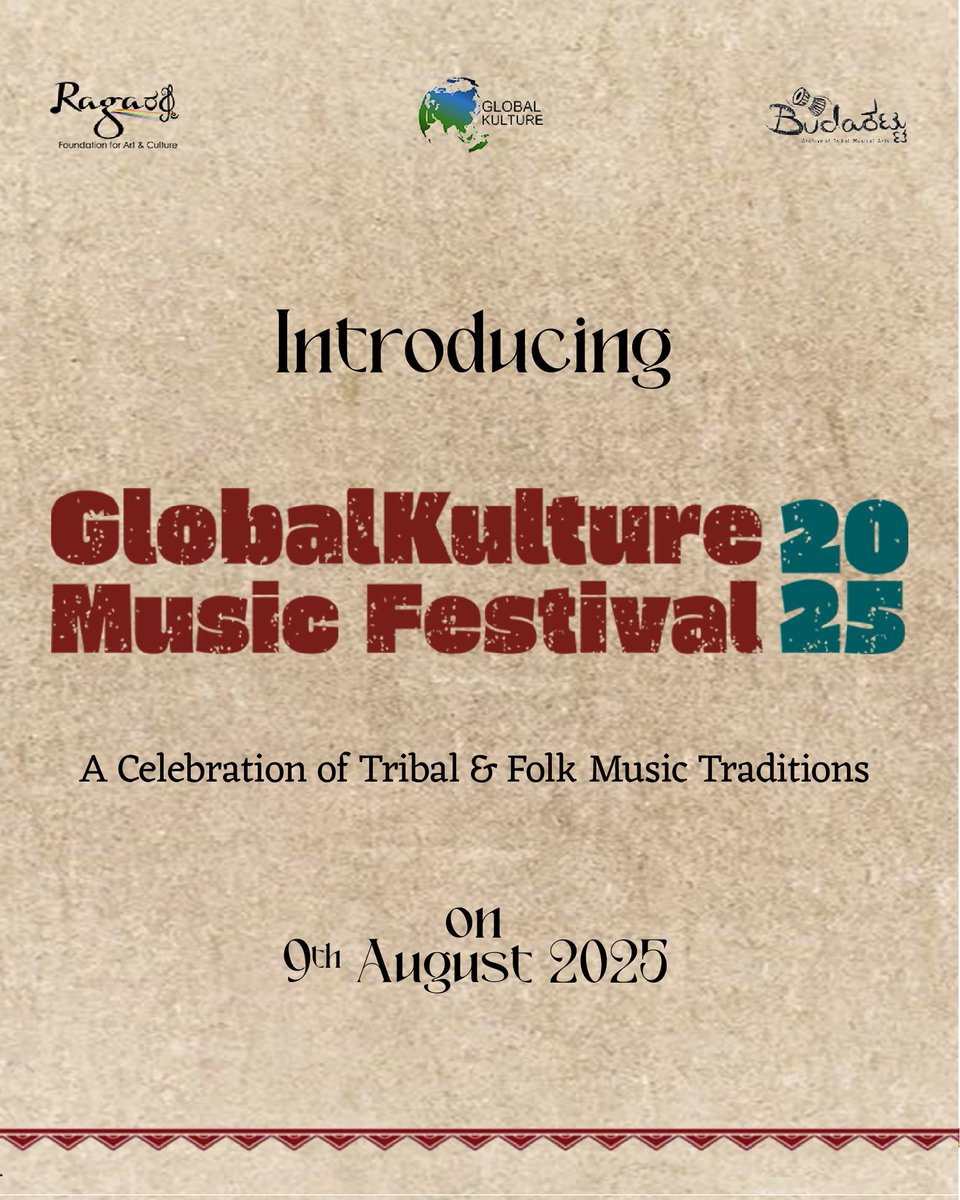 Introducing the GlobalKulture Music Festival 2025, Karnataka's first-ever music festival dedicated to Tribal and Folk Artists! Join us on August 9th at Garden City University, Bengaluru, as we celebrate the International Day of the World's Indigenous Peoples.