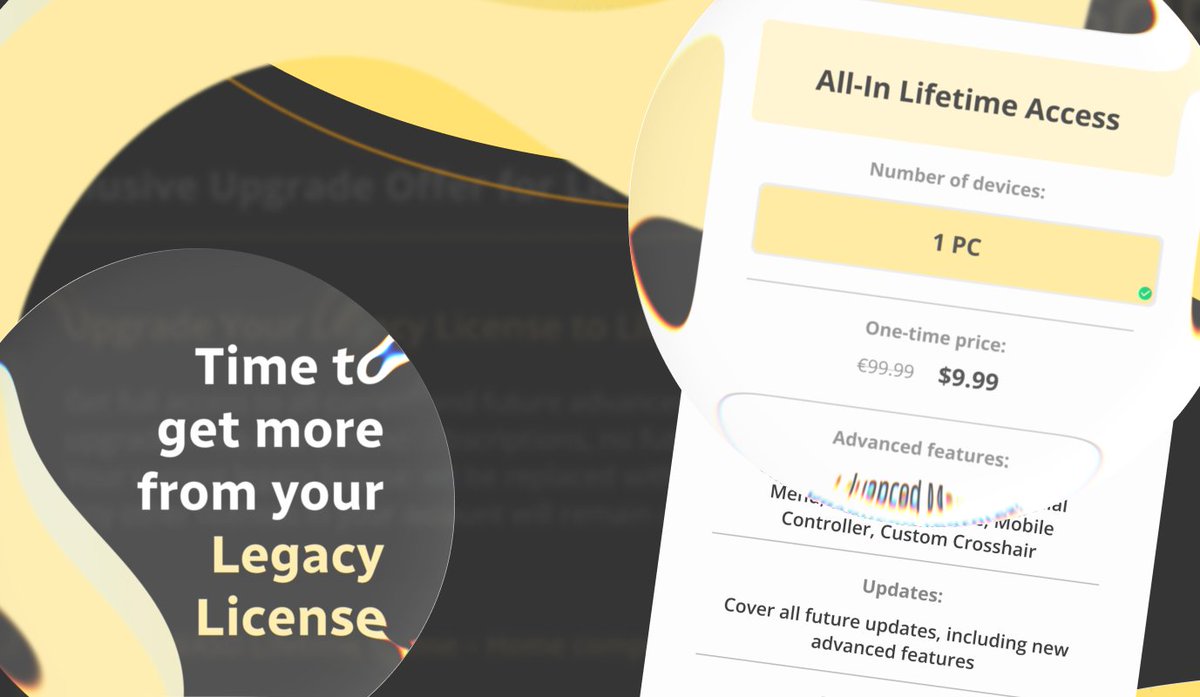 reWASDmapper's tweet image. We’ve finally opened the door for upgrades:
 • Legacy License → Lifetime Access (with a personalized discount based on your license type)
 • Subscription (3 months / 1 year) → Lifetime Access (with a discount depending on time left)

Full details: rewasd.com/blog/post/memb…