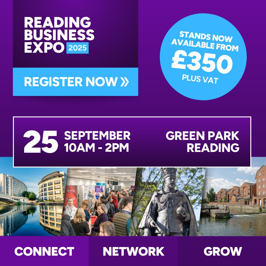 The Reading Expo is taking place in #Berkshire on the 25th September at the Green Park Conference Centre! 🎉

Grab your tickets via b2bexpos.co.uk

#ReadingExpo #Reading #BusinessExpo