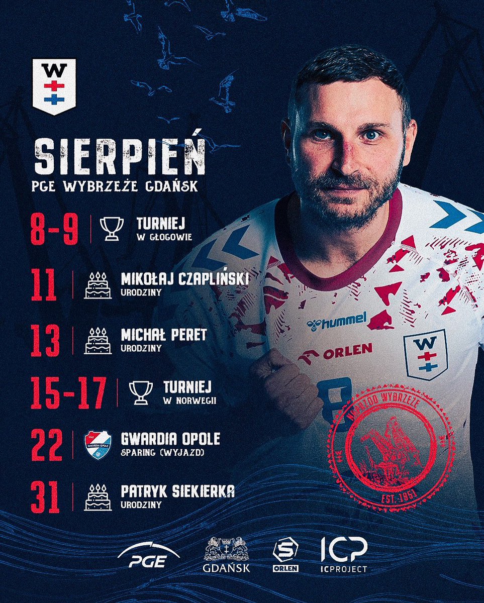 📅 Przedsezonowe tempo rośnie!

W sierpniu nie zwalniamy: turnieje, sparingi i ostatnie przygotowania - a wszystko po to, by w nowy sezon <a href="/orlen_superliga/">ORLEN Superliga</a> wejść z pełną mocą 🔥

Zobaczcie, co czeka nas w tym miesiącu! ⤵️
_
<a href="/Grupa_PGE/">PGE Polska Grupa Energetyczna</a> | <a href="/gdansk/">Miasto Gdańsk</a> | <a href="/ICProject/">IC Project</a>